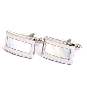 Men's Stainless Steel Square Shells Sliver