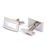 Men's Stainless Steel Square Shells Sliver