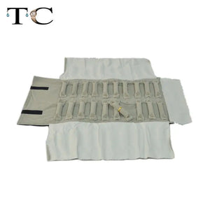 Jewelry Organizer Jewelry Roll Ring Holder with Velvet Pillow Bars Display