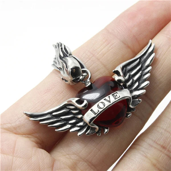 Arrival Love Heart Pendant Flying Wing 316L Stainless Steel