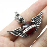 Arrival Love Heart Pendant Flying Wing 316L Stainless Steel