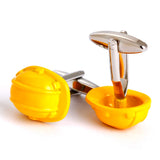 Yellow Work Helmet Cufflinks for Modelers