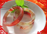 Summer Jadeite Bangle for Girls - Red Smooth Bangle 61mm