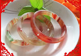 Summer Jadeite Bangle for Girls - Red Smooth Bangle 61mm