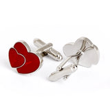Wedding cufflinks Romantic cufflinks red heart