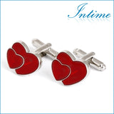 Wedding cufflinks Romantic cufflinks red heart