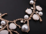 Pearl Bib Choker Necklace Exaggerated Statement Jewelry
