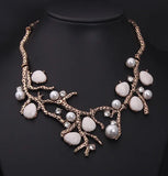 Pearl Bib Choker Necklace Exaggerated Statement Jewelry