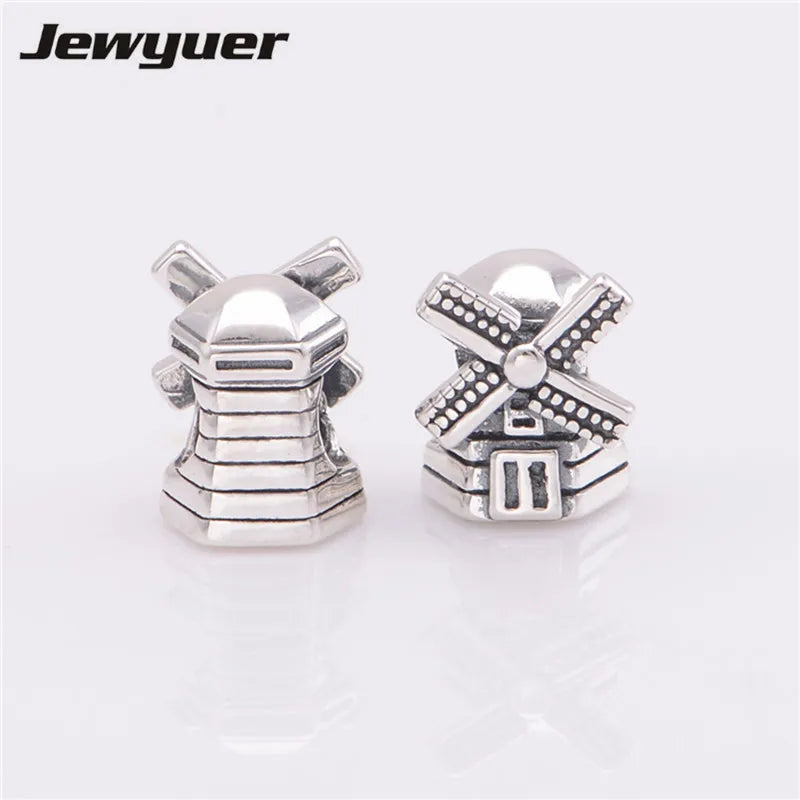 925-Sterling-Silver Windmill Charm Pendant for Jewelry Making