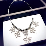 Vintage Rose Beads Pendant Necklace Sweater Chain Jewelry