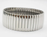 Silver Stainless Steel Spring Bracelet Men Women B10027
