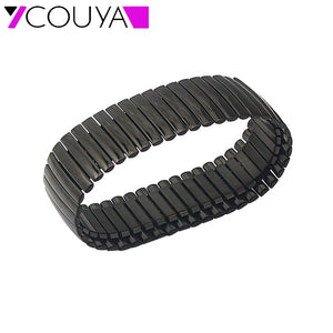 Silver Stainless Steel Spring Bracelet Men Women B10027