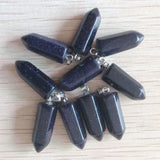 20Pcs/Lot Sand Stone Hexagonal Pillar Pendants for Jewelry Making