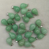 50Pcs/Lot Aventurine Water Drop Pendants for Jewelry Making