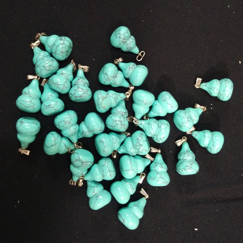 Hot Stone Gourd Shape Charms Pendants DIY Jewelry Accessories 50pcs