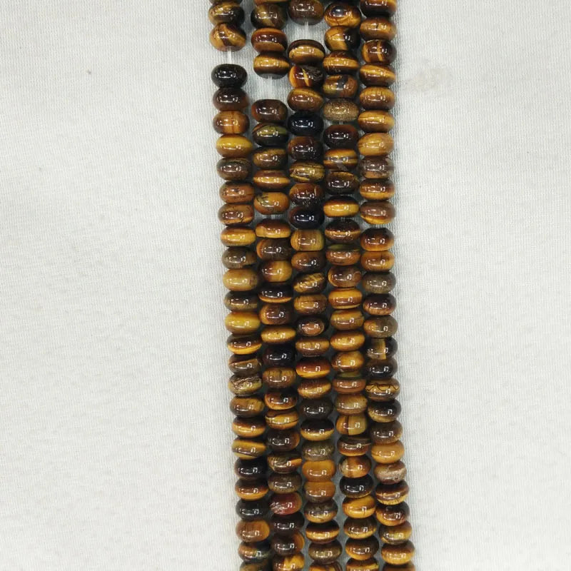 Tiger Eye Stone Abacus Charms Beads 6x10mm 130pcs