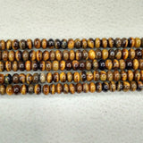 Tiger Eye Stone Abacus Charms Beads 6x10mm 130pcs