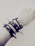 Sexy Harajuku Leather & Transparence Punk Goth Bracelet Bangle