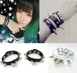 Sexy Harajuku Leather & Transparence Punk Goth Bracelet Bangle