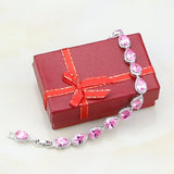 High Water Mystic Pink CZ 925 Silver Charm Bracelet