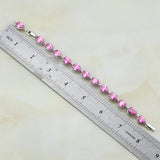 High Water Mystic Pink CZ 925 Silver Charm Bracelet