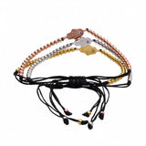 European Bracelet CZ Eye Hamsa Charm Adjustable Women Jewelry