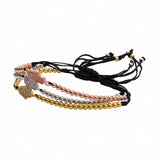 European Bracelet CZ Eye Hamsa Charm Adjustable Women Jewelry