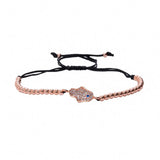 European Bracelet CZ Eye Hamsa Charm Adjustable Women Jewelry