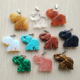 Natural Stone Carved Elephant Charms Jewelry Pendants 10pcs/lot