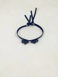 Leather Heart Choker with Sweet Bowknot Charm