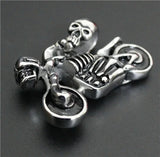 Motorbike Style Stainless Steel Skull Pendant