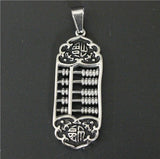 Golden Lucky Money Pendant Stainless Steel Mens Abacus Bead Pendant