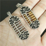Golden Lucky Money Pendant Stainless Steel Mens Abacus Bead Pendant