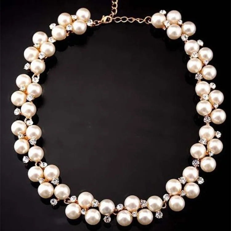 Short Choker Pearl Necklace Beads Chain Women Simulated Necklac