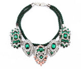Green Pendant Necklace for Women with Rope Chain