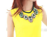 Green Pendant Necklace for Women with Rope Chain