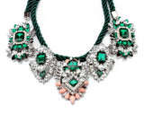 Green Pendant Necklace for Women with Rope Chain