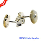 Luminous Florals Silver Stud Earrings With Mother-Of-Pearl