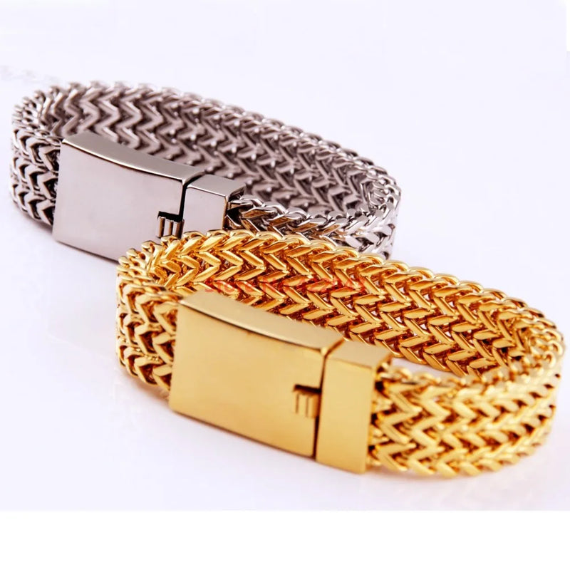 Silver/Gold Link Chain Bracelets Father's Gift 316L Stainless Steel Jewelry
