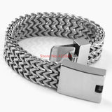 Silver Link Chain Mens Bracelet Father's Gift Stainless Steel Jewelry
