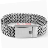 Silver Link Chain Mens Bracelet Father's Gift Stainless Steel Jewelry