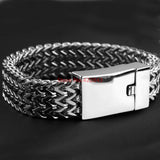 Silver Link Chain Mens Bracelet Father's Gift Stainless Steel Jewelry