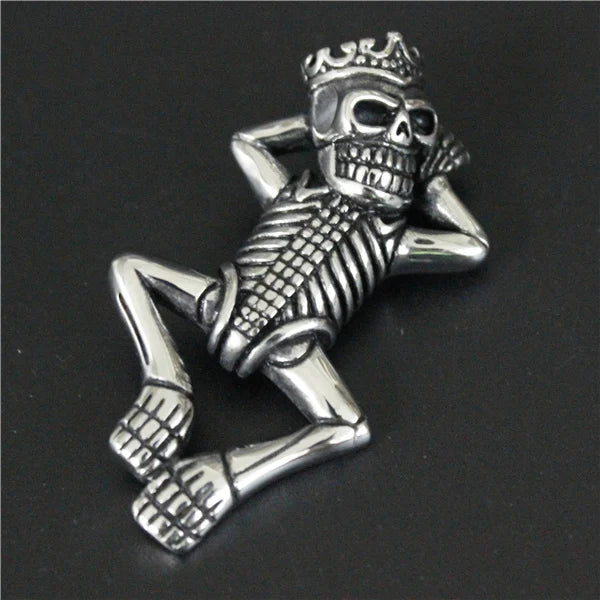 Crown Skull Pendant 316L Stainless Steel Biker Style Skull Pendant