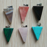 Natural Stone Triangle Charms Pendants for Necklace Making 12pcs/lot