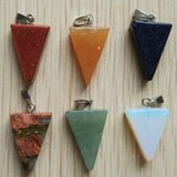 Natural Stone Triangle Charms Pendants for Necklace Making 12pcs/lot