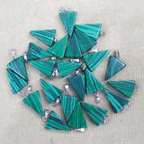 Malachite Stone Triangle Charms Pendants for Necklace Making 50pcs/lot