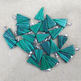 Malachite Stone Triangle Charms Pendants for Necklace Making 50pcs/lot