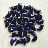 Sand Stone Crescent Moon Charms Pendants 50pcs