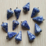 Natural Sodalite Faceted Charms Pendants for Jewelry Making 12pcs