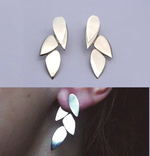 925 Silver Long Leaf High Polish Ladies Earring
